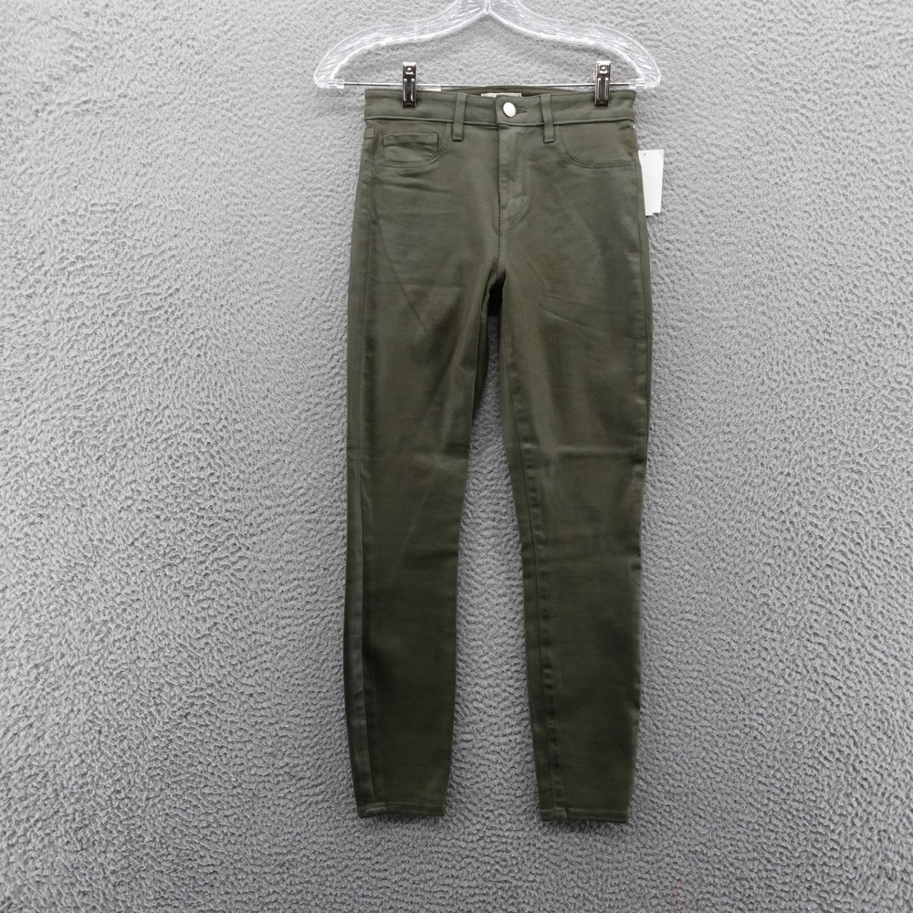 LAgence Womens Size 26 Olive Green Margot Skinny Jeans Stretch Cotton Blend